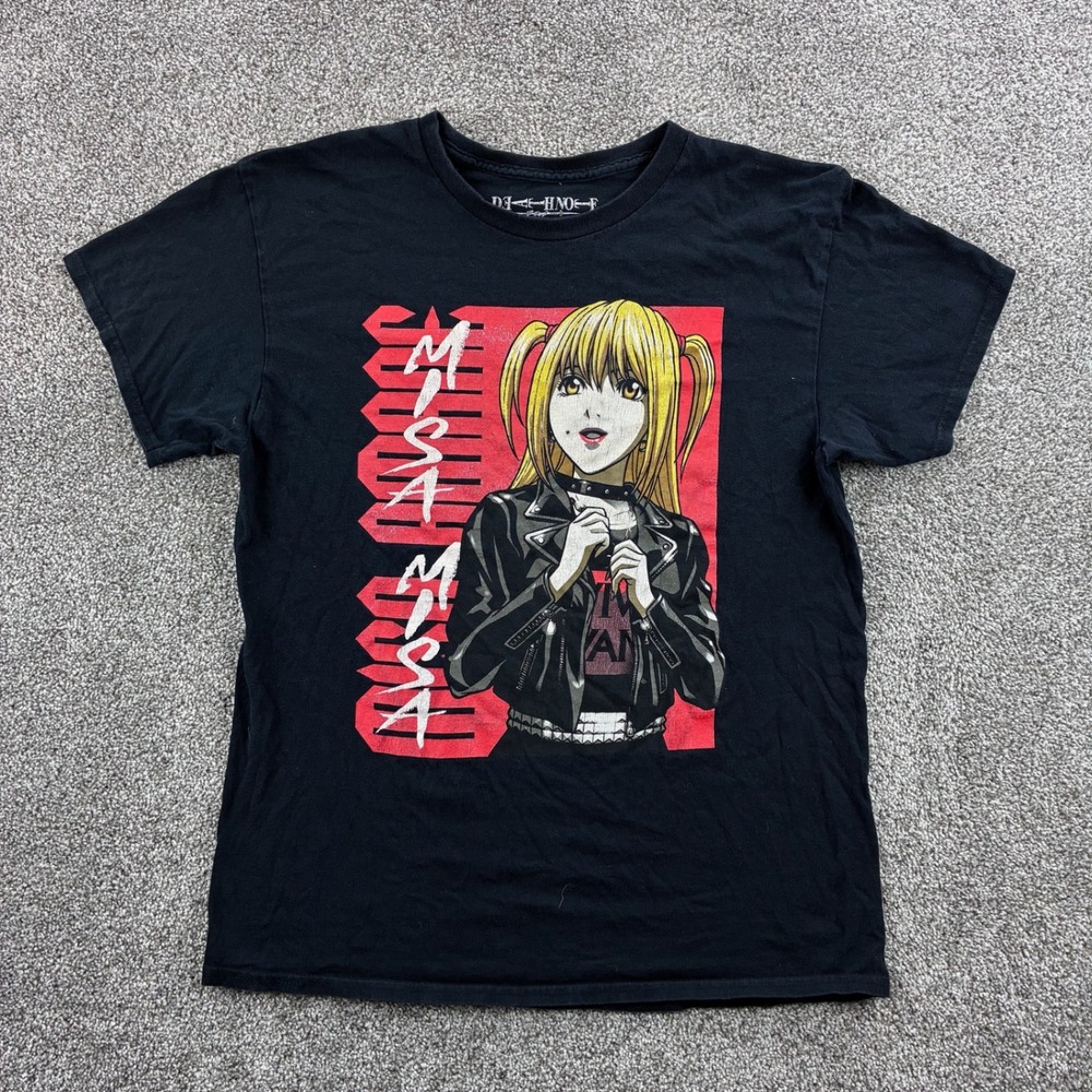 Y2K Death Note Shirt Mens L Black Cotton Misa Misa Anime Tee